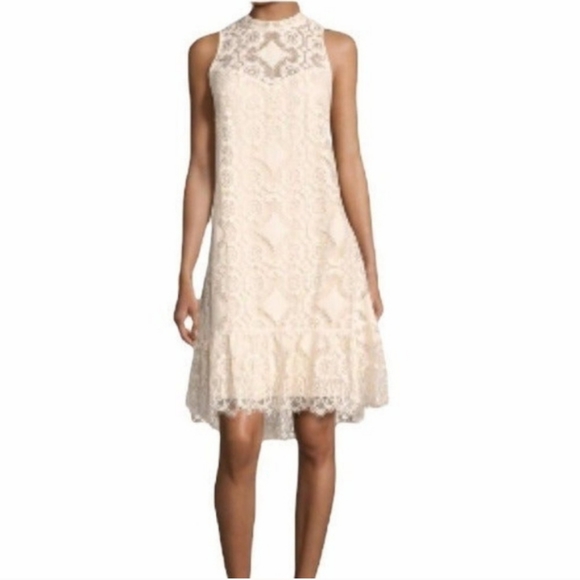 Erin Fetherston cream lace peplum eyelet dress - Picture 1 of 14